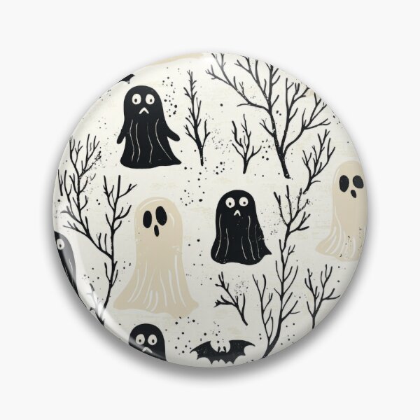 Item preview, Playful Spooky Ghosts Halloween Pattern with Vintage Horror Vibes designed and sold by PaintbrushPlace.