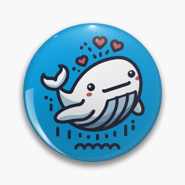 Item preview, Lovely Leaping Whale - Whimsical Ocean Love Lineart designed and sold by H Jonas.