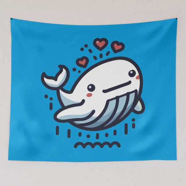 Item preview, Lovely Leaping Whale - Whimsical Ocean Love Lineart designed and sold by H Jonas.
