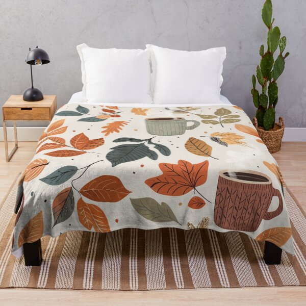 Item preview, Cozy Fall Mugs and Blankets with Autumn Foliage designed and sold by PaintbrushPlace.