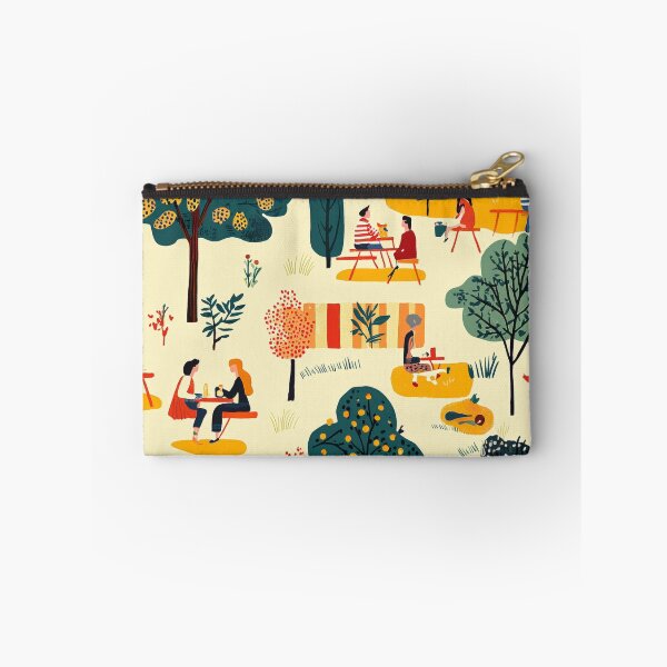 Item preview, Vibrant Vintage Picnic Scene Pattern with Retro Elements in a Sunlit Park designed and sold by PaintbrushPlace.