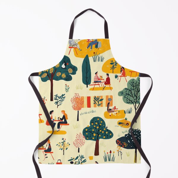 Item preview, Vibrant Vintage Picnic Scene Pattern with Retro Elements in a Sunlit Park designed and sold by PaintbrushPlace.