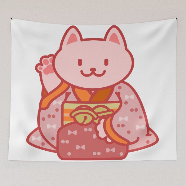 Item preview, Maneki neko pink lucky cat designed and sold by Bo-Yin.