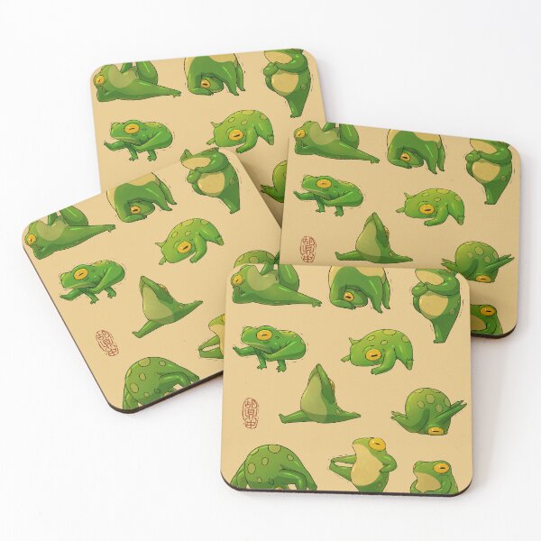 Item preview, Yoga Frogs 2 Poster No Text designed and sold by DingHuArt.