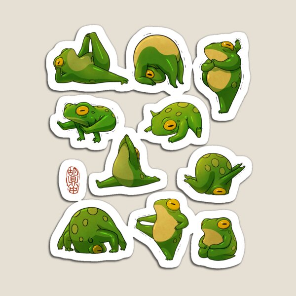 Item preview, Yoga Frogs 2 Poster No Text designed and sold by DingHuArt.