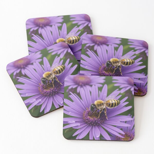 Item preview, Purple Flowers Worker Bees designed and sold by IvaRenee.