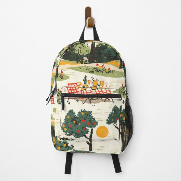 Item preview, Vintage Picnic Scene Pattern with Retro Elements in a Sunlit Park designed and sold by PaintbrushPlace.
