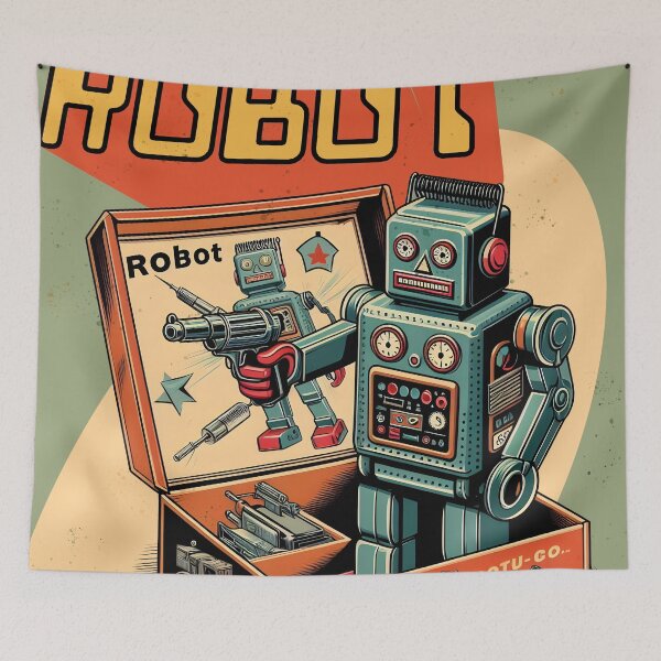 Item preview, vintage steel robot  designed and sold by aliraweb.