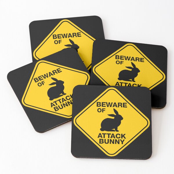 Item preview, Beware of Attack Bunny Sign designed and sold by viunziameriza.