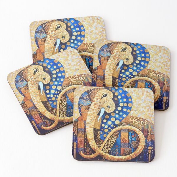 Aperçu de l'œuvre Éléphant dans le style de Gustav Klimt #4 créée et vendue par ColorsandEye.