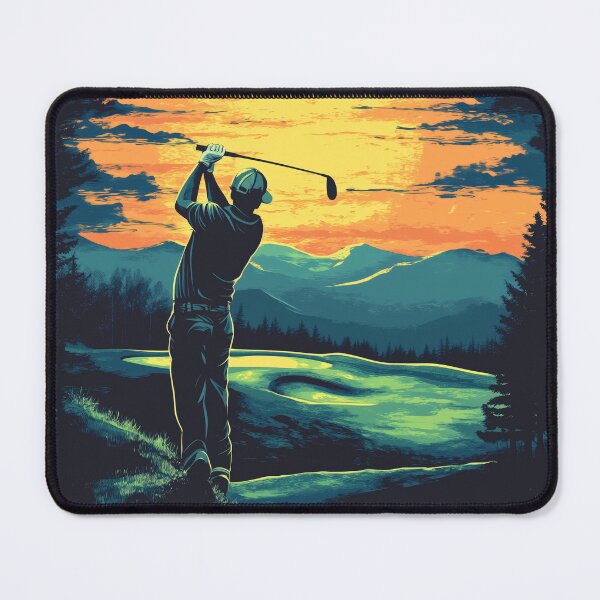 Item preview, Golfer Swing at Golf Course at Magic Hour designed and sold by harmonicllc.