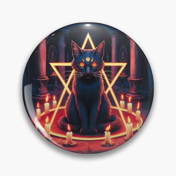 Item preview, A hauntingly beautiful illustration of a dark, mystical cat designed and sold by OneLastWish.