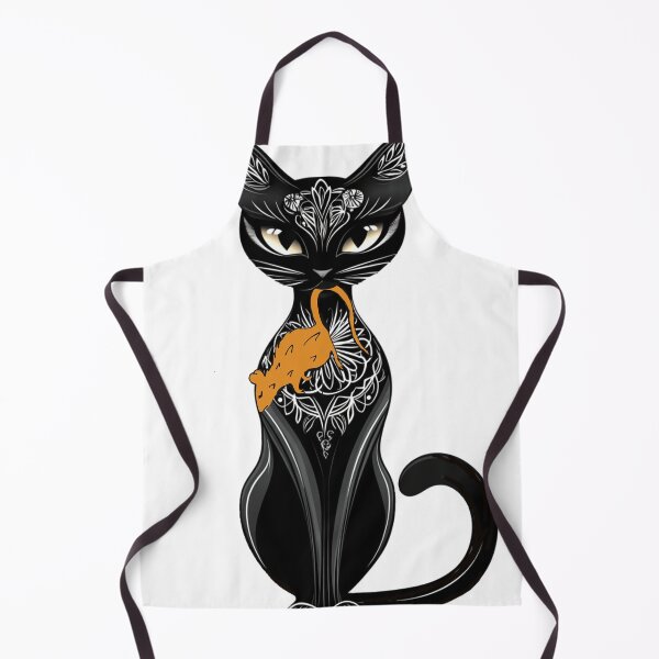 Item preview, Black Mandala Cat with Orange Rat  designed and sold by WhimsyWild.