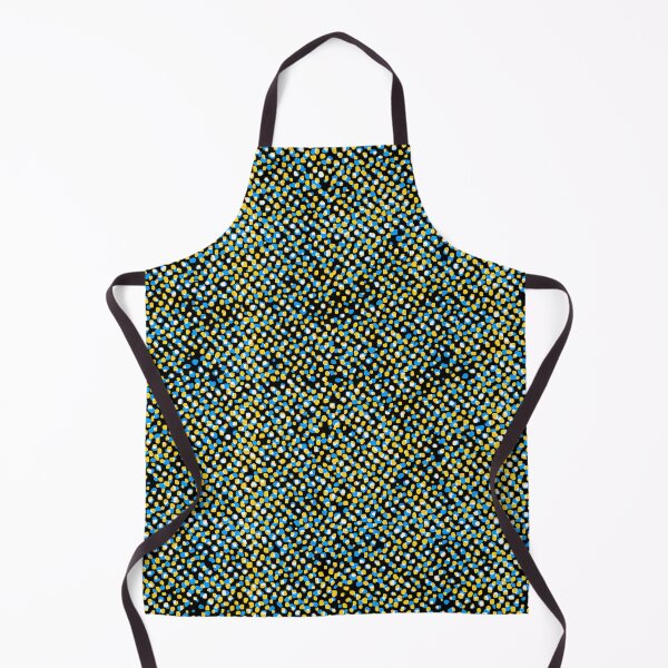 Item preview, Halftone Background Yellow White Blue Dots on Black designed and sold by Sharon Schwalbe.