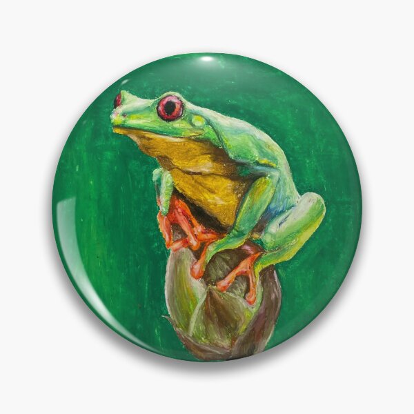 Item preview, Red-Eyed Tree Frog Oil Pastel designed and sold by Pear-Shop.