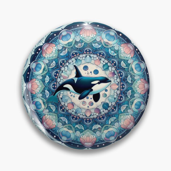 Artikelvorschau, Orca-Wal- und Quallen-Mandala entworfen und verkauft von Catherine Harrison.