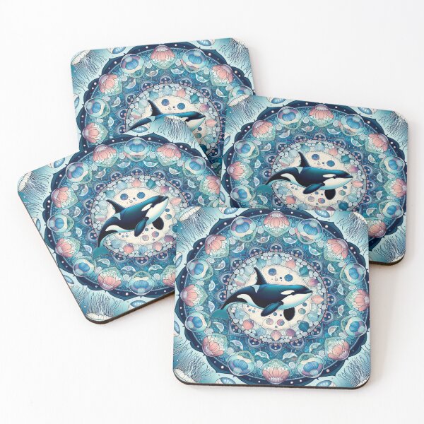 Item preview, Orca Whale and Jellyfish mandala designed and sold by Catherine Harrison.