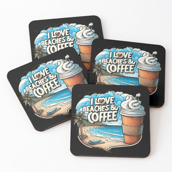 Item preview, I love beaches and coffee designed and sold by Thedigital91.