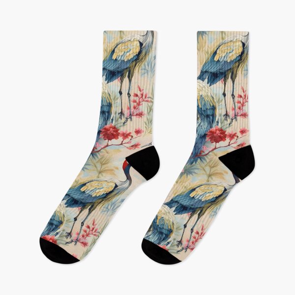 Item preview, Vintage Japanese Cranes Pattern designed and sold by 100Sunsets.