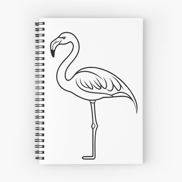 Aperçu de l'œuvre Vecteur de contour de flamant rose minimaliste en noir créée et vendue par ImagineCorner.