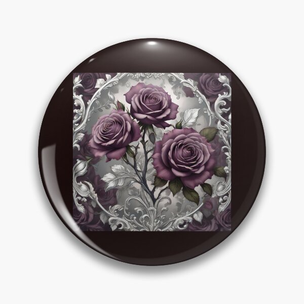 Item preview, Dark Mauve Roses With Silver Rococo designed and sold by DesignsByPrnces.