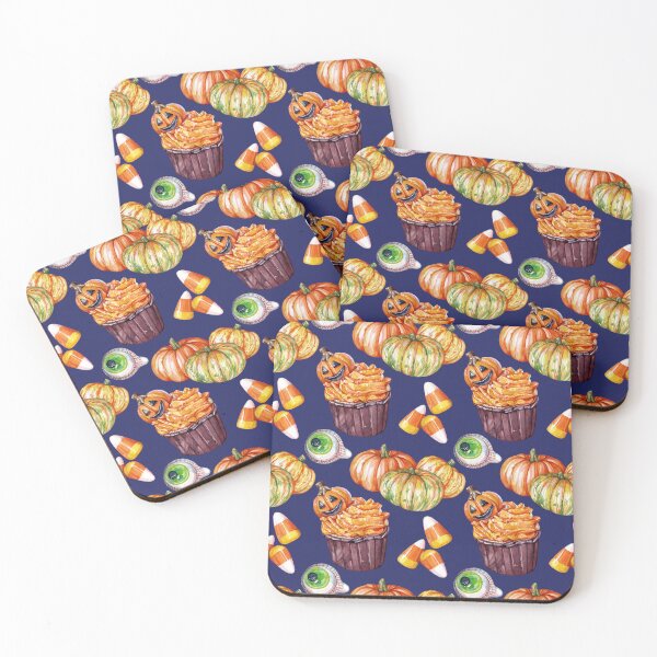 Item preview, Halloween Sweets Dark Blue Pattern designed and sold by Katariina Purru.