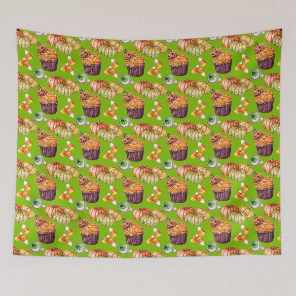 Item preview, Halloween Sweets Green Pattern designed and sold by Katariina Purru.