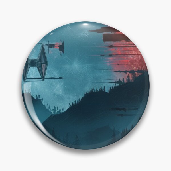Item preview, Moonlit TIE Fighters Over Forest and Mountains with Red Planet designed and sold by hanan0708.