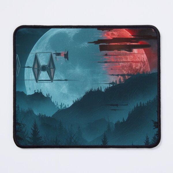 Item preview, Moonlit TIE Fighters Over Forest and Mountains with Red Planet designed and sold by hanan0708.