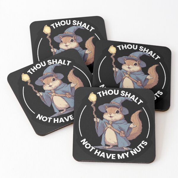 Item preview, Adorable Kawaii Squirrel Wizard with Staff  'Thou Shall Not Have My Nuts' Design designed and sold by R31bN.