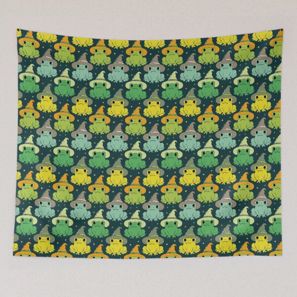 Item preview, Cute Halloween Frogs | Green, Orange, and Yellow designed and sold by colorofmagic.