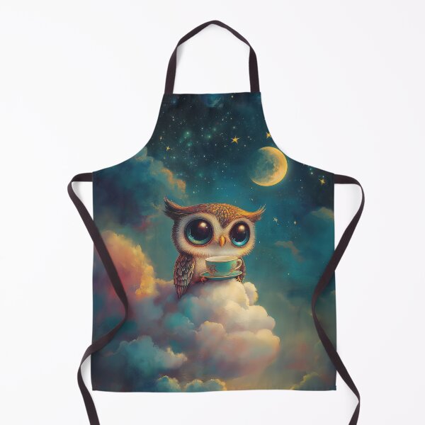 Item preview, Cute Owl with Teacup in the Clouds designed and sold by Magical Art Store.