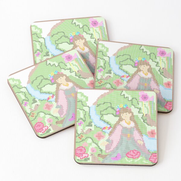 Item preview, Pixel Arts, Girl in a Nature Garden. designed and sold by MigWhimsy.