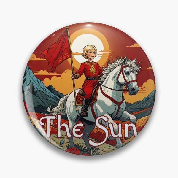 Item preview, Major Arcana Tarot Card The Sun - Child with Red Flag on a White Horse designed and sold by Pixel Waite.