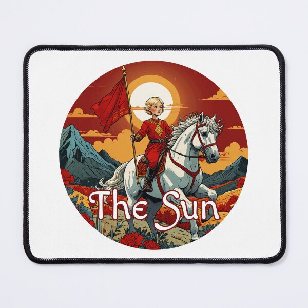 Item preview, Major Arcana Tarot Card The Sun - Child with Red Flag on a White Horse designed and sold by Pixel Waite.