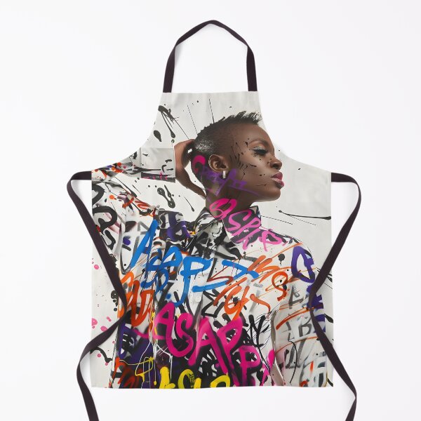 Item preview, black woman adorned with wildstyle graffiti - 2 designed and sold by FamousArtDesign.