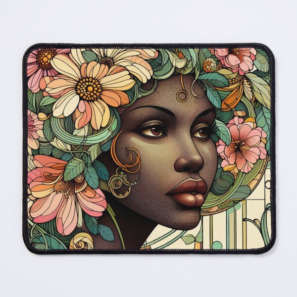 Item preview, Art Nouveau Spring Woman (Flowers of Africa) designed and sold by HeySpera.