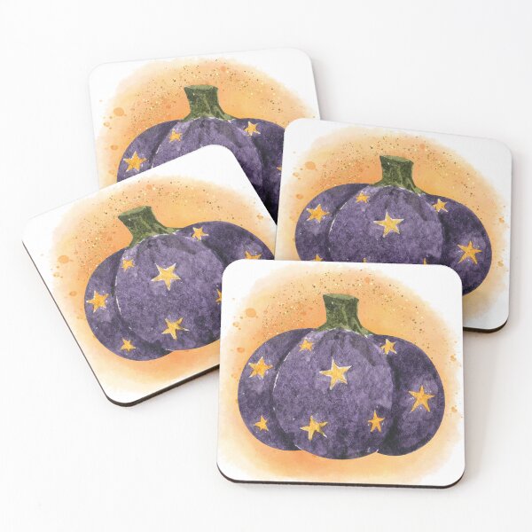 Item preview, Witchy Autumn Fall Purple Pumpkin and Stars designed and sold by WildWoodlandWitch.