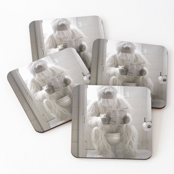 Item preview, Yeti Sitting on the Toilet Reading a Newspaper designed and sold by CheekyAnimalz.