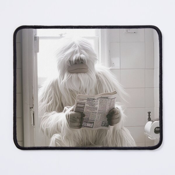Item preview, Yeti Sitting on the Toilet Reading a Newspaper designed and sold by CheekyAnimalz.
