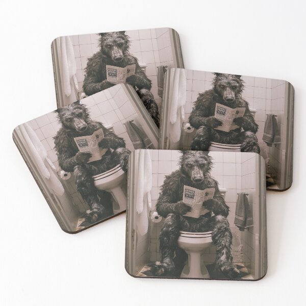 Item preview, Werewolf Sitting on the Toilet Reading a Newspaper designed and sold by CheekyAnimalz.