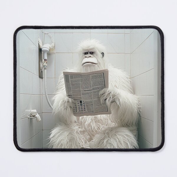 Item preview, Yeti Sitting on the Toilet Reading a Newspaper designed and sold by CheekyAnimalz.