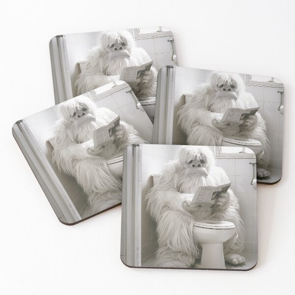 Item preview, Yeti Sitting on the Toilet Reading a Newspaper designed and sold by CheekyAnimalz.