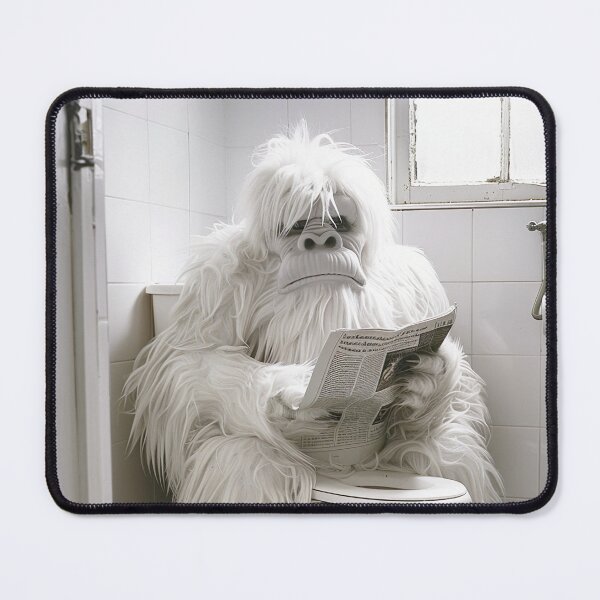 Item preview, Yeti Sitting on the Toilet Reading a Newspaper designed and sold by CheekyAnimalz.