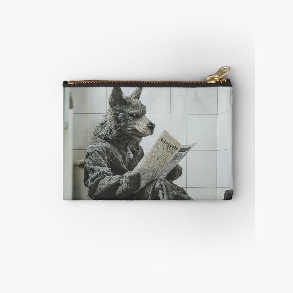 Item preview, Werewolf Sitting on the Toilet Reading a Newspaper designed and sold by CheekyAnimalz.