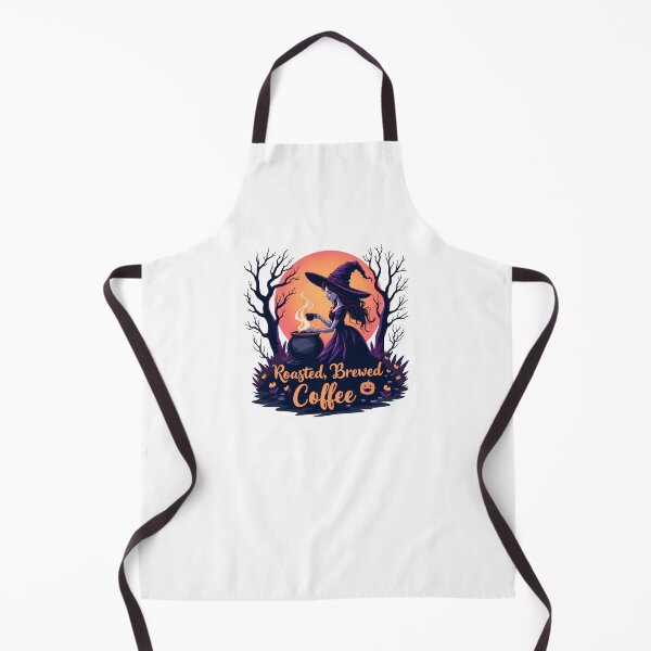Aperçu de l'œuvre La sorcière d'Halloween boit du café au lever du soleil, sorcellerie et caféine créée et vendue par Bouldershop.