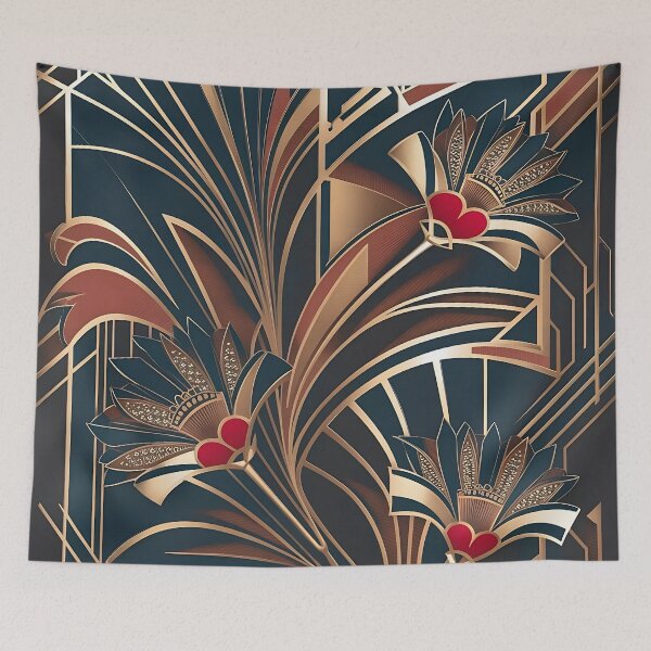 Item preview, Art Deco floral pattern designed and sold by Tamas Das.