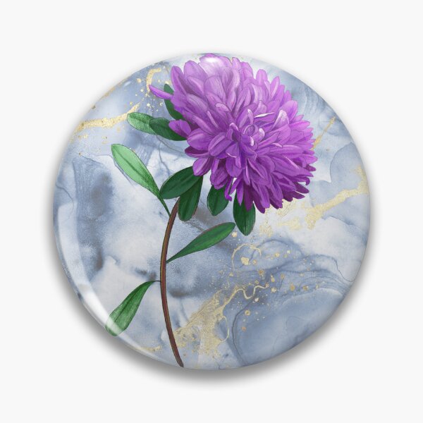 Item preview, Purple Flower Botanical White Marble designed and sold by WildWoodlandWitch.