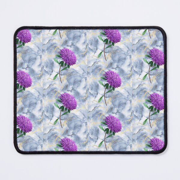 Item preview, Purple Flower Botanical White Marble designed and sold by WildWoodlandWitch.