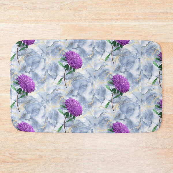 Item preview, Purple Flower Botanical White Marble designed and sold by WildWoodlandWitch.